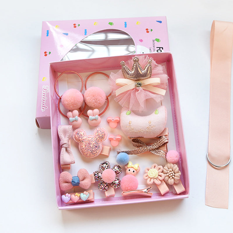 18PCS Girls Hair Accessories (Coral)