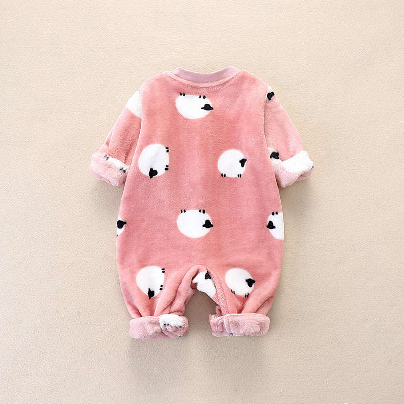 Baby Adorable Sheep Fleece Jumpsuit (6-9 months)