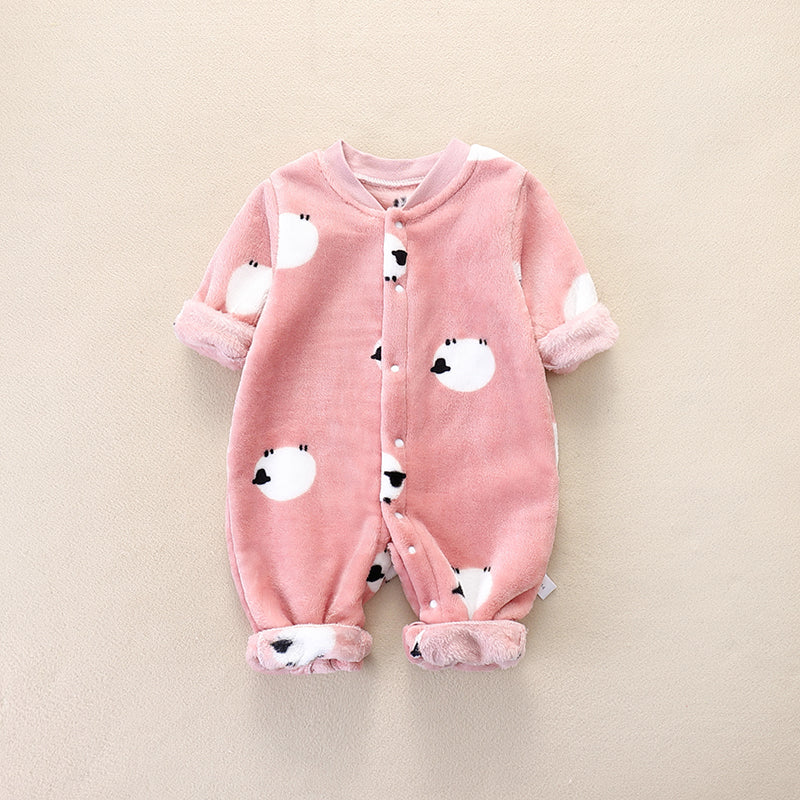 Baby Adorable Sheep Fleece Jumpsuit (6-9 months)