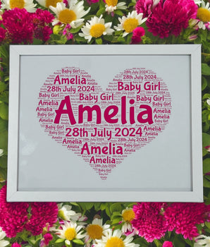 Personalised Baby Name Frame (Pink)