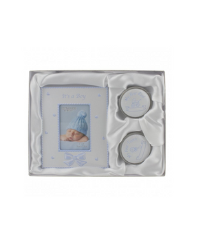 Gift Set - 2" x 3" Frame/1st Tooth/1st Curl Boxes Blue