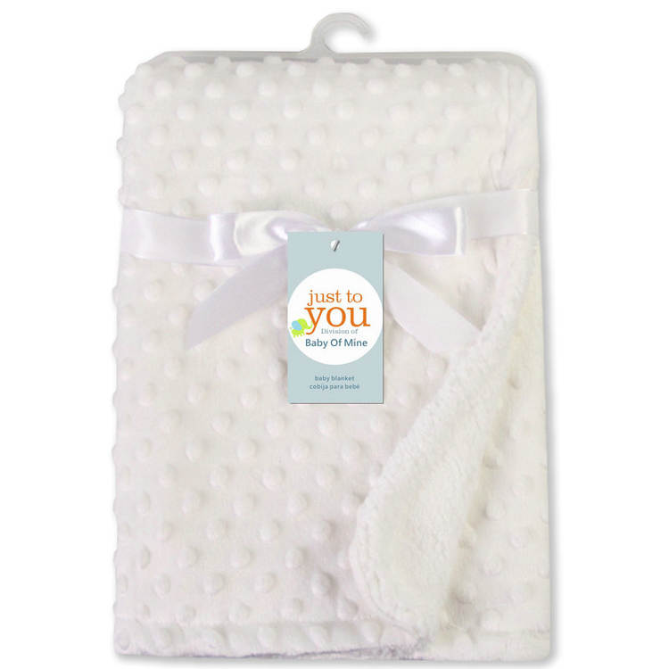 White Bubble Embossed Baby Blanket